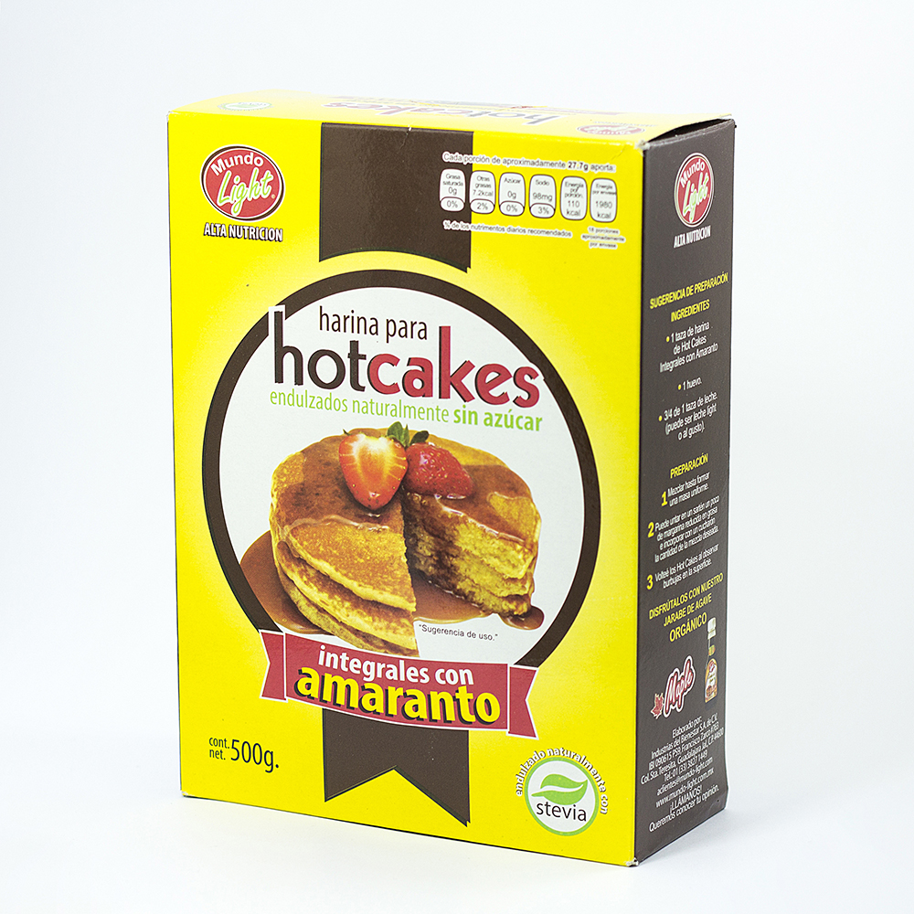 Harina para Hot Cakes con Amaranto Mundo Light 500 gr - Tiendita de la Salud