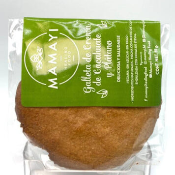 MAMAYI GALLETA CREMA DE CACAHUATE Y PLÁTANO VEGANA, SIN TRIGO NI AZÚCAR 55GR