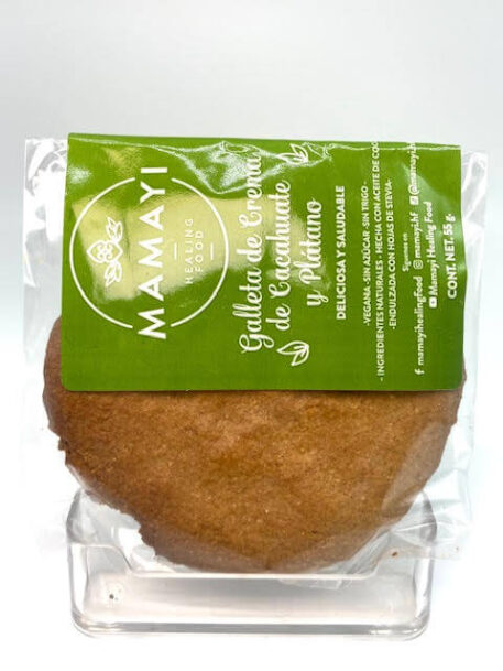 MAMAYI GALLETA CREMA DE CACAHUATE Y PLÁTANO VEGANA, SIN TRIGO NI AZÚCAR 55GR