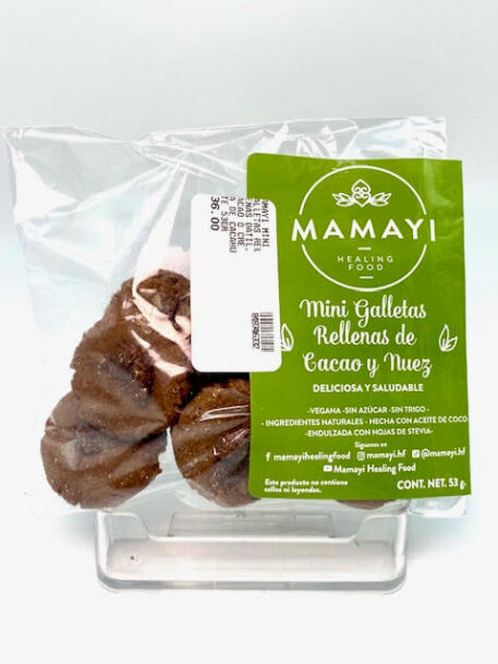MAMAYI MINI GALLETAS CACAO Y NUEZ VEGANA, SIN TRIGO NI AZÚCAR  53GR