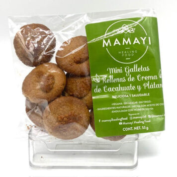 MAMAYI MINI GALLETAS CREMA DE CACAHUATE Y PLÁTANO VEGANA, SIN TRIGO NI AZÚCAR  53GR